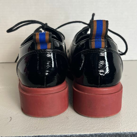 Mix No 6 Patent Platform Oxfords Size 7 Chunky Grunge Preppy Retro 90s Style - Picture 10 of 14